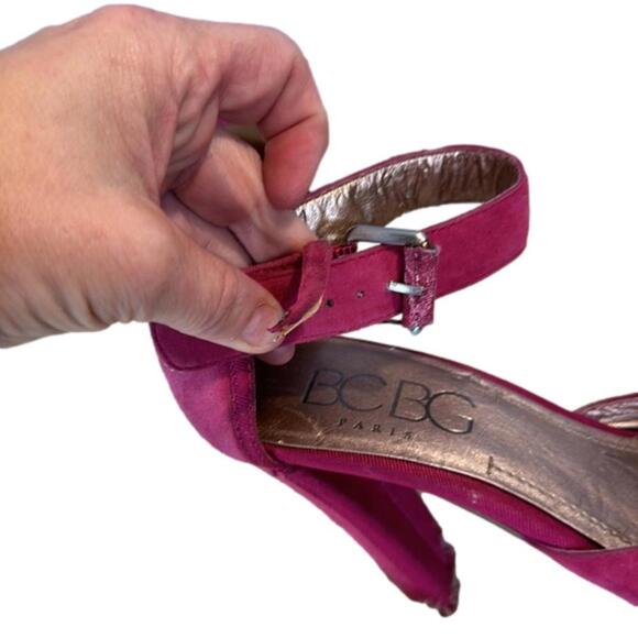BCBG Paris Hot Pink Ankle Strap Heels - Picture 2 of 7